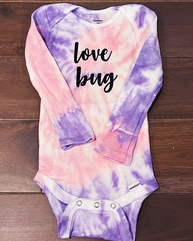 Baby Tie-Dye Long Sleeve Onesie - Love Bug